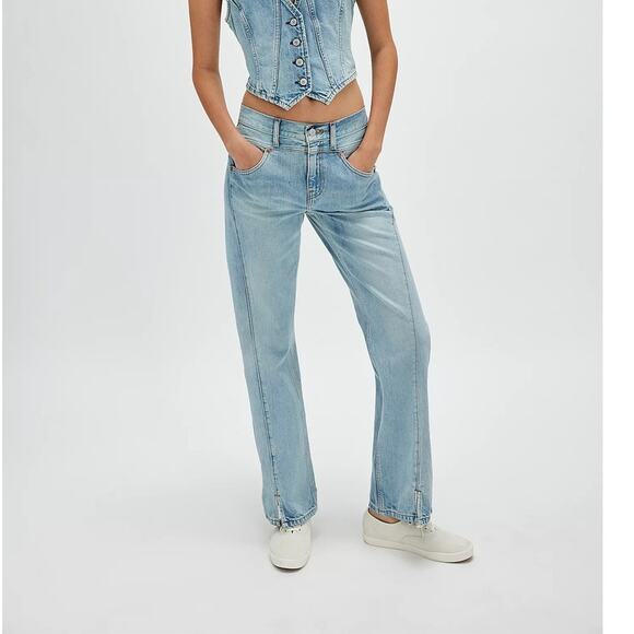 NWT RE/DONE Mid-Rise Kick Flare Solid Women's Jeans in Marea Size 28 - Picture 2 of 13